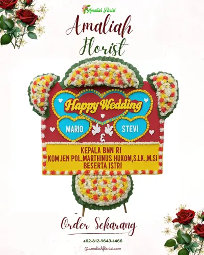 Karangan Papan Bunga Pernikahan di Batulawang